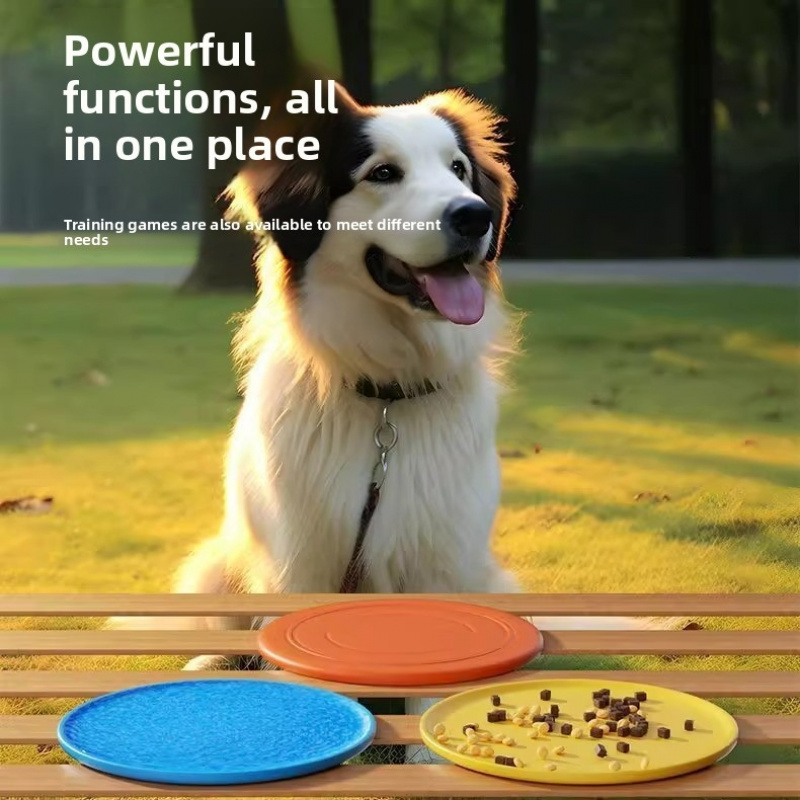 Flying Disc Dog Training Toy - Durable chewable pet training frisbee toy,