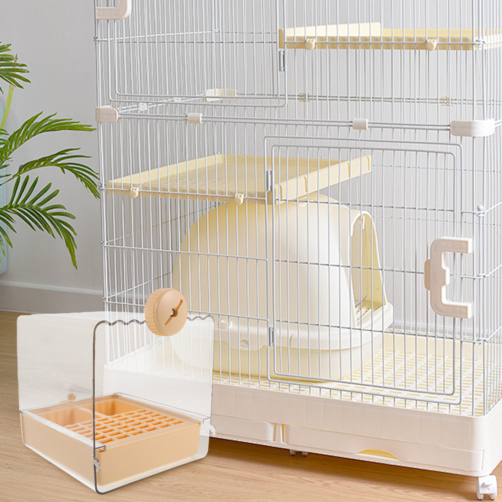 Pet Feeders - Hanging Bird Bath Bowl Cage Pet