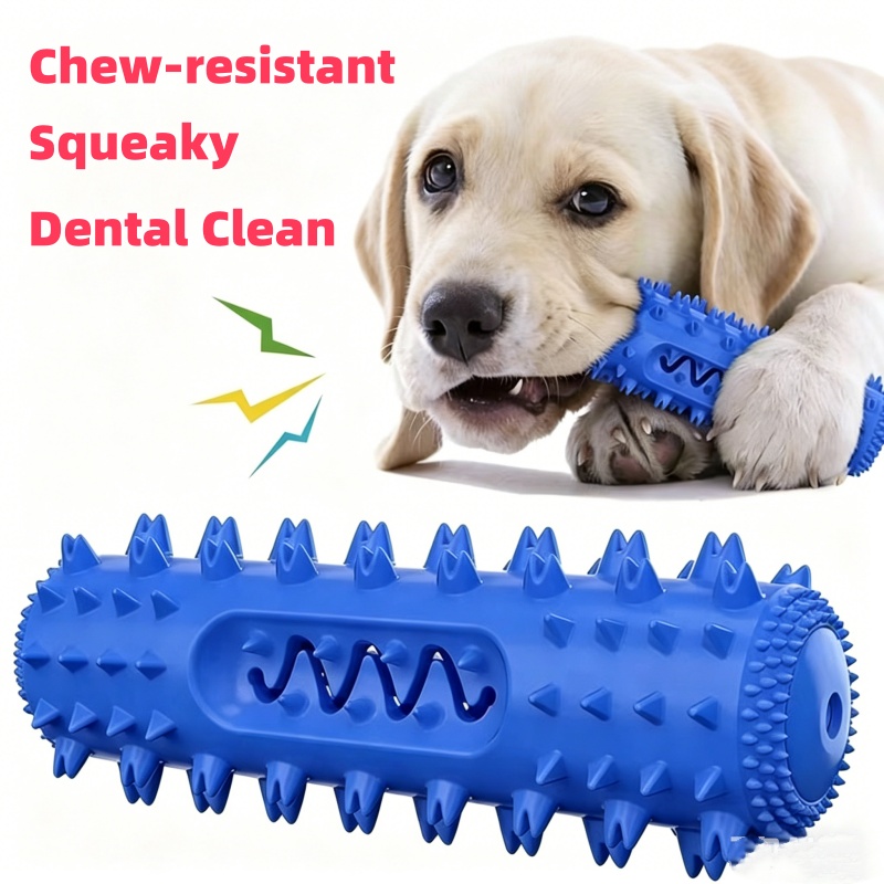 Rubber Treat Dispensing Dog Toy - Durable Squeaky TPR Dog Chew Toy