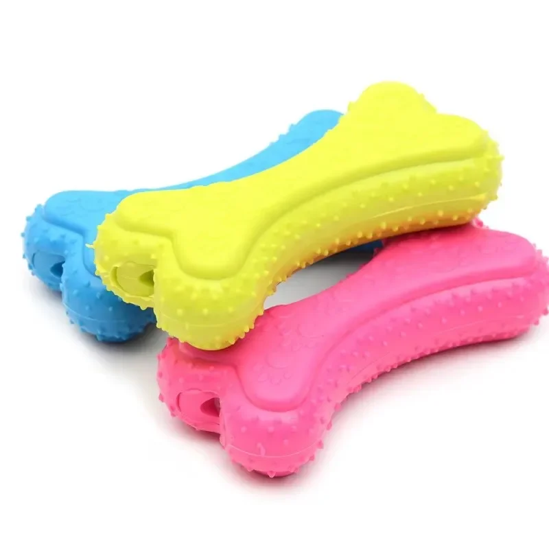 Durable Spiky Rubber Bone Dog  - đánh giá và giá Teeth Cleaning Dog Chew Bone