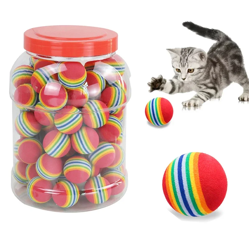 Rainbow EVA Cat Toys Ball Inte - đánh giá và giá Interactive Squeaky Plush Dog Toy