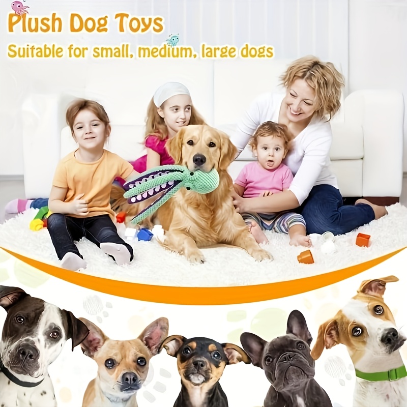 Squeaky Octopus Plush Dog Toy  - đánh giá và giá Indestructible Dog Chew Toy