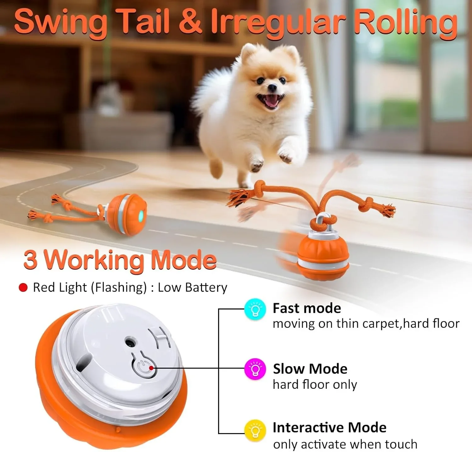 Pet Ball for Dogs Interactive  - đánh giá và giá Automatic Moving Dog Ball