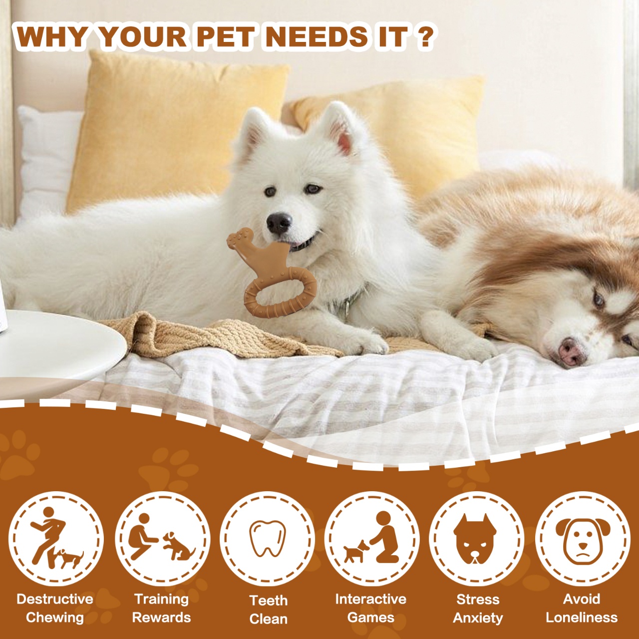 1pc Durable Bone-Shaped Intera - đánh giá và giá Teeth Cleaning Dog Chew Bone