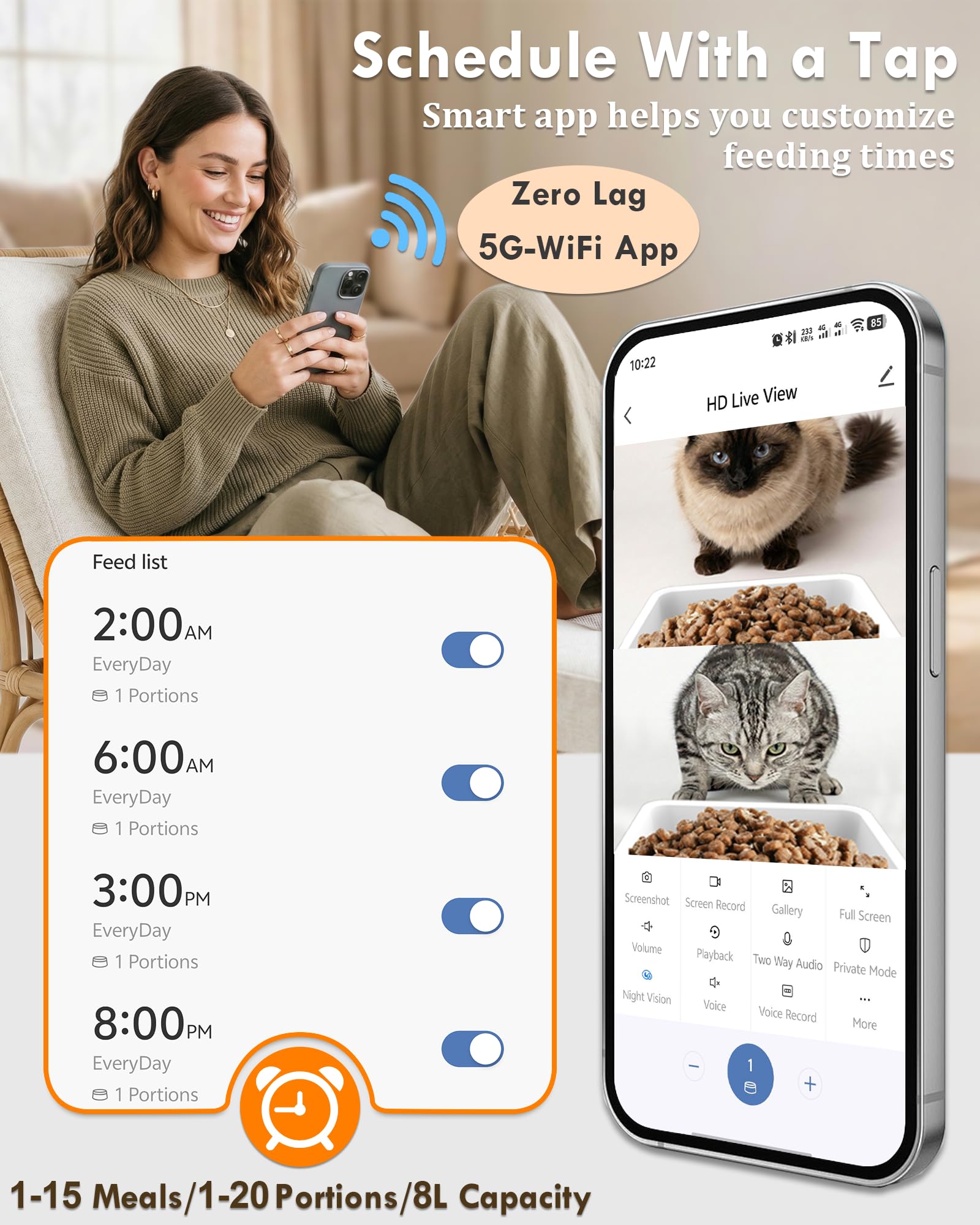 5GHz WiFi 8L Smart Automatic P - đánh giá và giá Pet Feeders